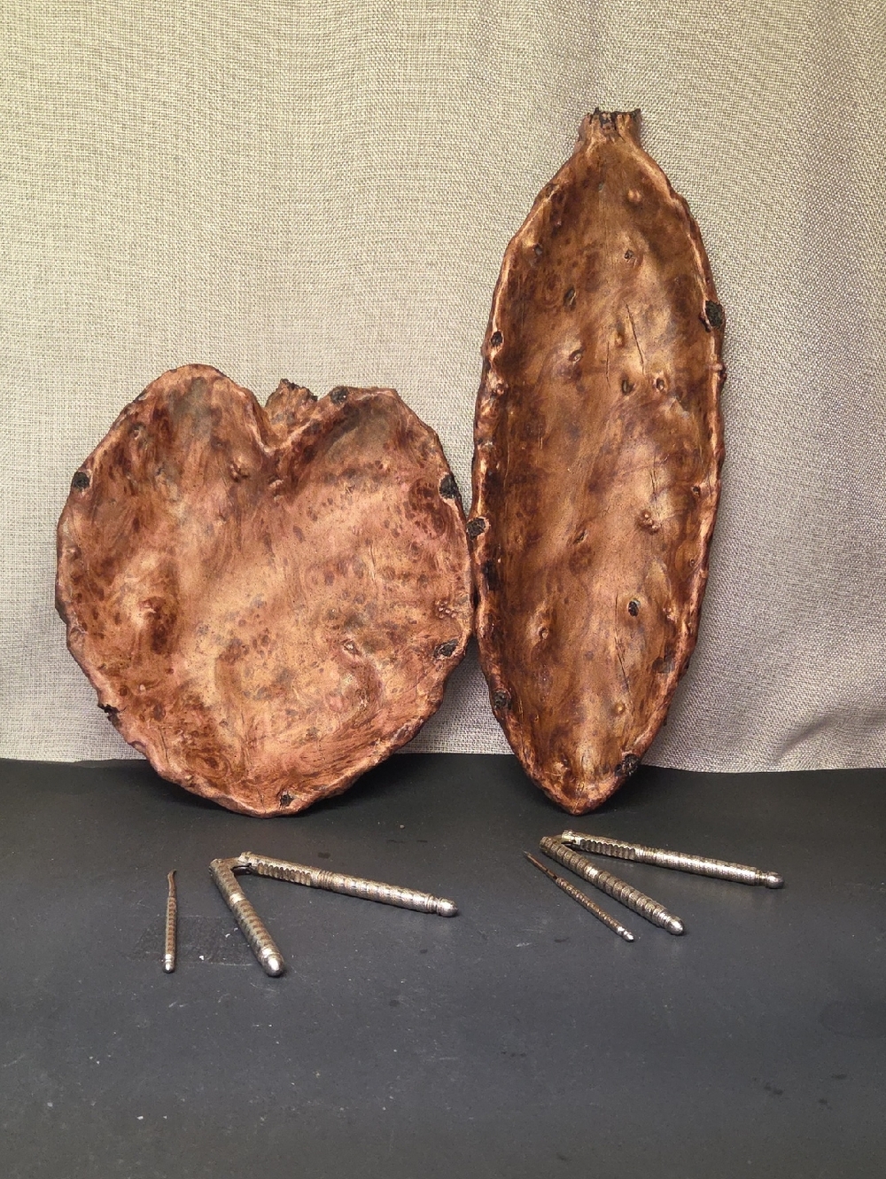 Cast Naturals Resin Burl Wood Bowls, nut bowls, décor‎ bowls